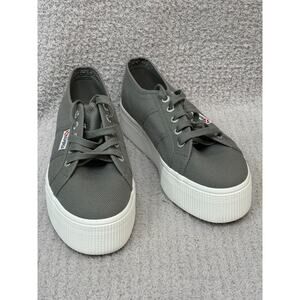 Superga Women's Grey Platform Sneakers Size 6M NIB #65559